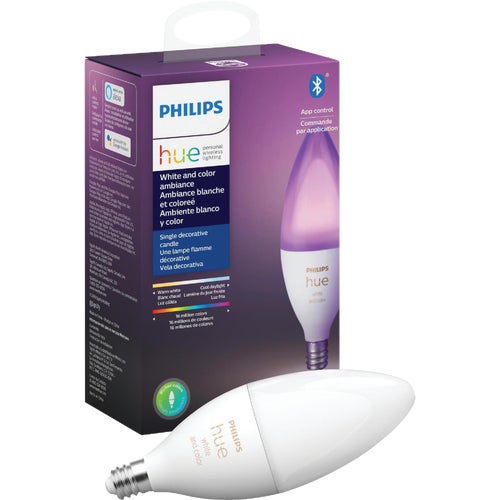 556968 Philips Hue White & Color Ambiance B39 LED Decorative Light Bulb