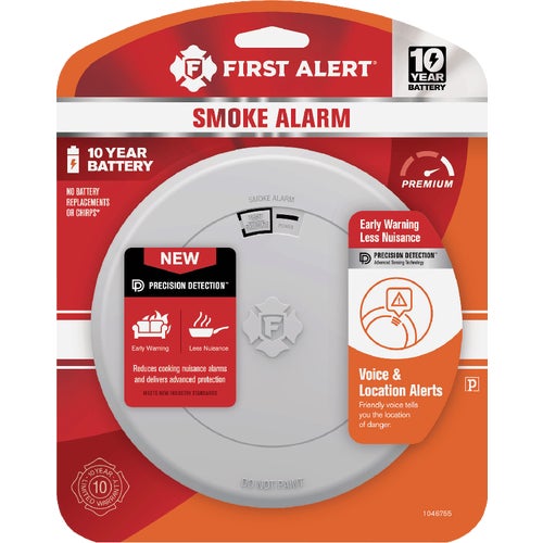 1046755 First Alert 10-Year Battery Photoelectric Smoke Alarm with Voice Alert