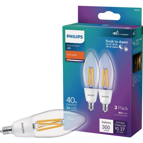 586917 Philips B11 Dusk to Dawn LED Decorative Light Bulb