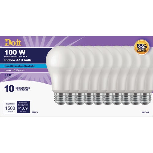 362061 Do it A19 Medium LED Light Bulb