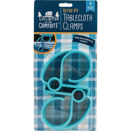 44004 Camco Life Is Better At The Campsite Retro RV Tablecloth Clamps