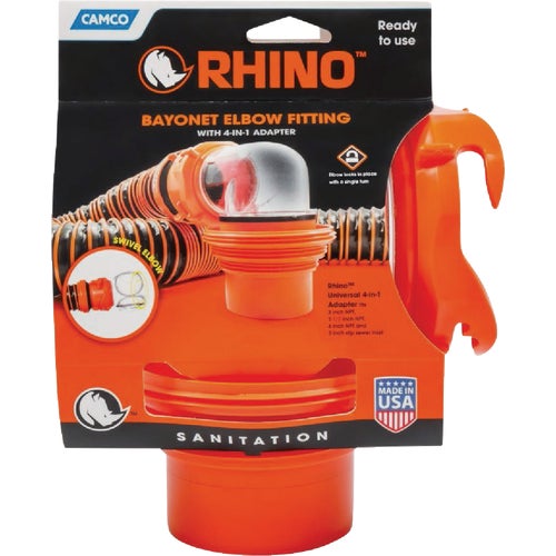 39736 Rhino Bayonet Swivel Elbow Fitting with 4-in-1 Adapter