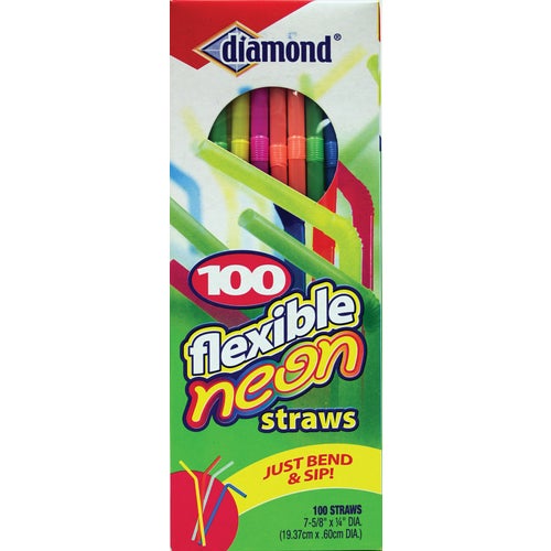 4142634158 Diamond Flexible Neon Straw