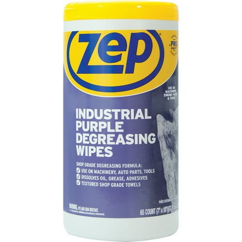 ZUINDPRPL65 Zep Industrial Purple Cleaner & Degreaser Wipes