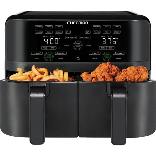 RJ38-SQPF-45TDB Chefman TurboFry Touch Dual Window Air Fryer