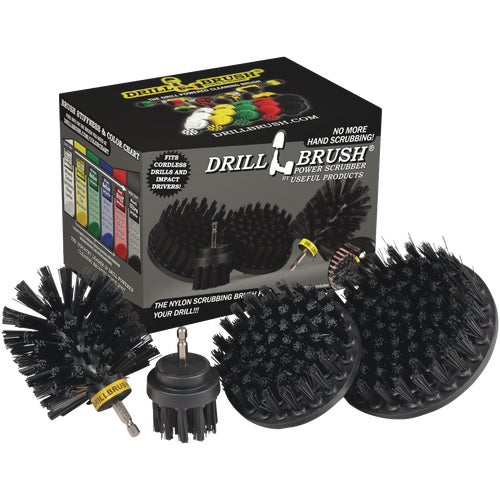 K-S-542O-QC-DB Drillbrush BBQ Grill Cleaning Ultra Stiff Black Drill Brush