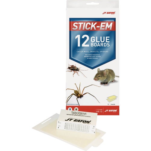 198-12 JT Eaton Stick-Em Glue Board Mouse & Insect Trap