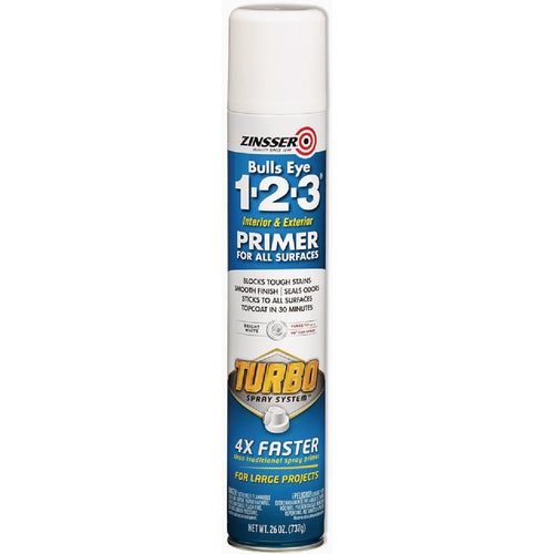 343746 Zinsser Bulls Eye 1-2-3 Interior/Exterior Turbo Spray Stain Blocking Primer