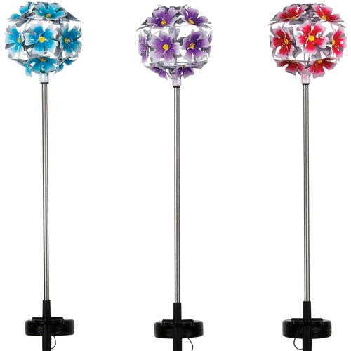 QLP1286ABB Alpine Hydrangea Ball Solar Stake Light