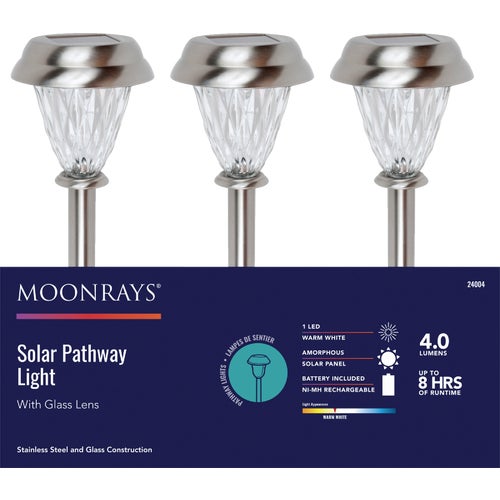 24004 Moonrays Stainless Steel Solar Path Light