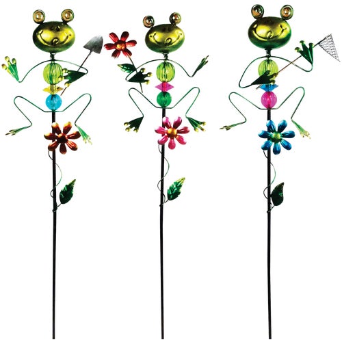 LJJ1024A Alpine Frog Garden Stake Lawn Ornament