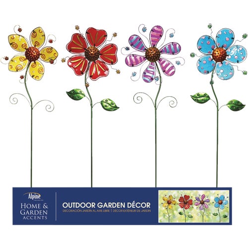 LJJ536A Alpine Glass Flower Garden Stake