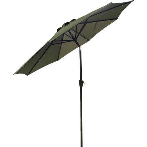 TJAUL-009R-GRN Outdoor Expressions 9 Ft. Patio Umbrella with LED Solar Lights