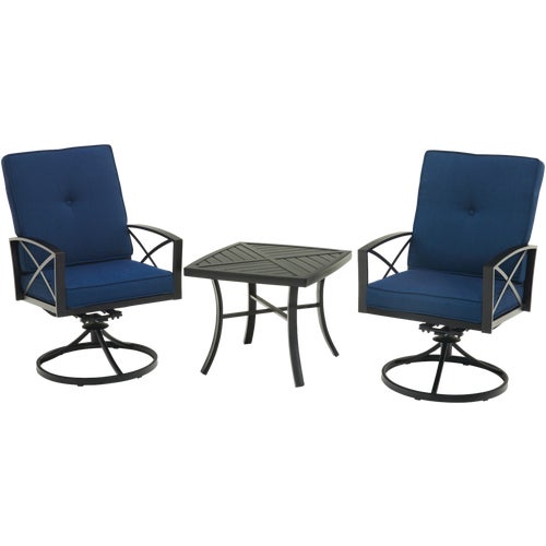 A04-A282CK-X set Outdoor Expressions 3-Piece Chat Set with Swivel Chairs