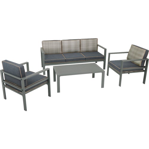 WLG-1001 Outdoor Expressions 4-Piece Aluminum Patio Chat Set