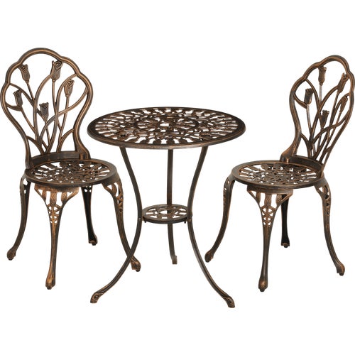 XG-1016 Outdoor Expressions Fleur 3-Piece Bistro Set