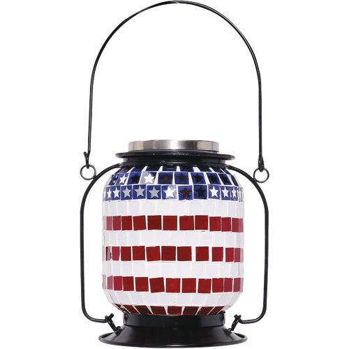 SLL2224SLR Alpine Patriotic Americana Solar LED Patio Lantern